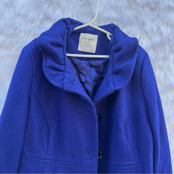 OLD NAVY Wool Blend Ruffle Collar Coat -
Royal Blue - Picture 13 of 17